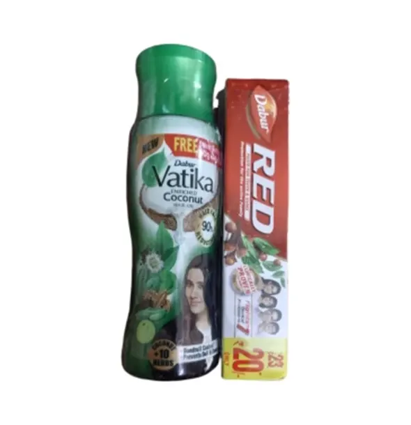 Dabur Vatika Enriched Coconut Hair Oil (Free Dabur Red Paste 37g) - 150ml